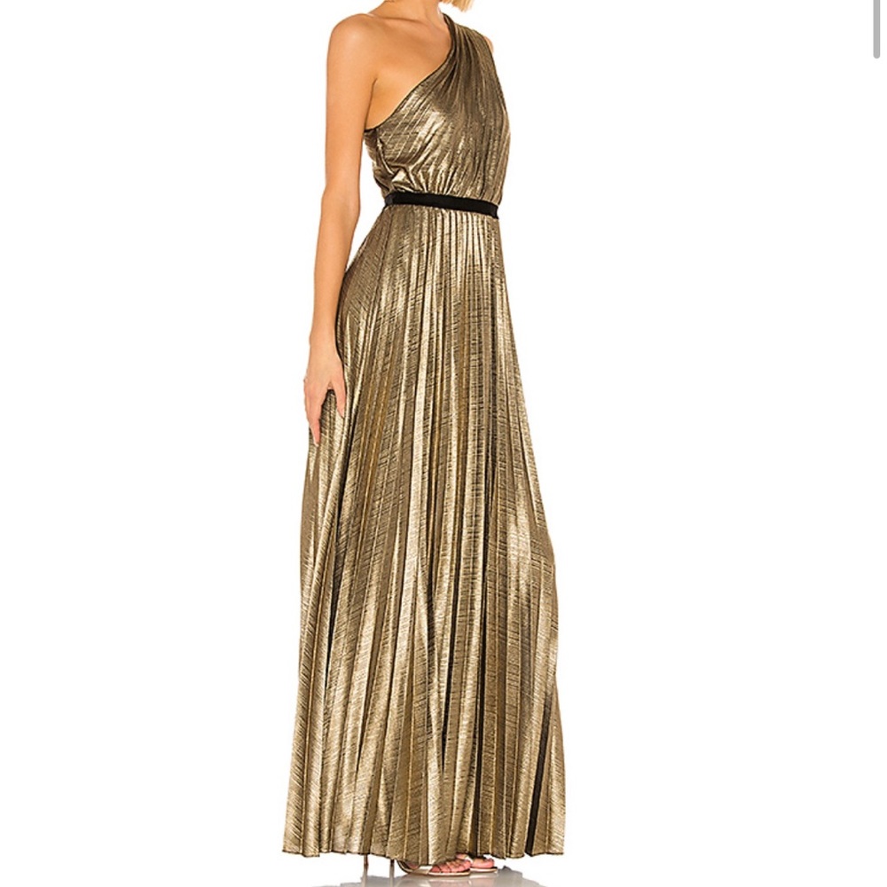 Gold Pleated BCBG Dress